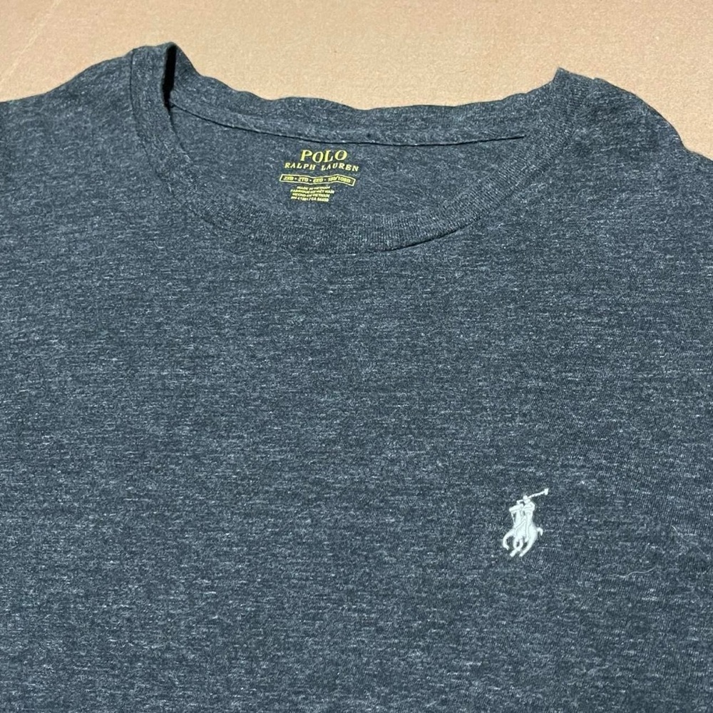 Polo Ralph Lauren Mens T Shirt Charcoal Gray 2XB Cotton Long Sleeve - Picture 3 of 8
